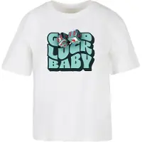 Miss Tee Camisa 'Good Luck Baby' turquesa / vermelho / preto / branco