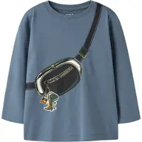 Name it Camisola 'NMMONIELS' safira / verde escuro / preto / branco