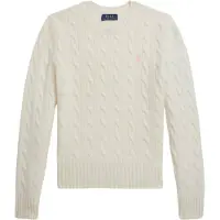 Ralph Lauren para menina. 313877375009 Suéter de lã e caxemira bege ((S) 7años= 130/134cm), Branco, Casual, Manga comprida, moda infant