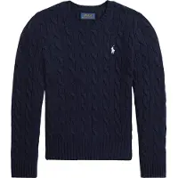 Ralph Lauren para menina. 313877375008 Camisola de lã e caxemira azul-marinho ((M) 8/9años= 136/142cm), Casual, Manga comprida, moda in