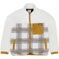 KAVU - Marcas - Willow Creek Sherpa Fleece Jacket W Horizon Plaid para Mulher - Tamanho L - Branco