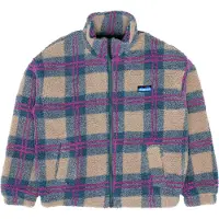 KAVU - Marcas - Loven Sherpa Fleece Jacket W Party Plaid para Mulher - Tamanho L - Azul