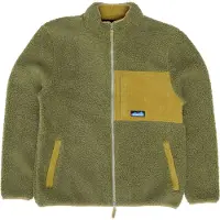 KAVU - Marcas - Wayside Sherpa Fleece Jacket Moss Stone para Homem - Tamanho M - Caqui