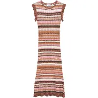 Comma Vestido creme / chocolate / laranja claro / rosa claro