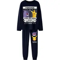 Name it Pijama 'NKMSUX POKEMON' navy / amarelo / lavanda / branco