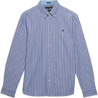 Superdry para homem. M4011247A Camisa Preppy Oxford azul (S), Casual, Algodão, Manga comprida