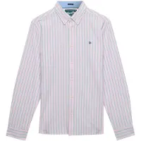 Superdry para homem. M4011247A Camisa Preppy Oxford rosa (M), Casual, Algodão, Clássico, Manga comprida