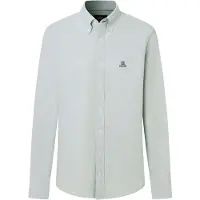 Hackett London para homem. HM3010910 camisa oxford lisa fit clássico verde (XXL), Casual, Algodão, Manga comprida