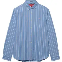 Superdry para homem. M4011247A Camisa Preppy Oxford azul chalk (XXL), Casual, Algodão, Clássico, Manga comprida