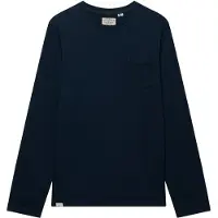 Superdry para homem. M6010964A Camiseta de manga comprida Cotton Linen Pocket azul-marinho (XL), Casual, Algodão