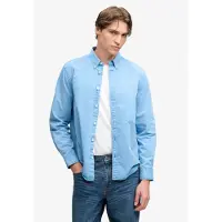 Superdry para homem. M4011194A Camisa Garment Dyed azul (M), Casual, Algodão, Manga comprida