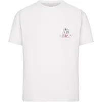 Miss Tee Camisa 'Lisbon Cherries' verde escuro / rosa / branco