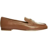 Michael Kors para mulher. 40S6JNFP1L Mocassins de pele Jennings castanhos (39), Couro, Marrom, Plano, Nenhum, Casual, Sapatos de Festa, Clás