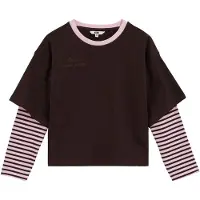 We fashion Camisola castanho escuro / cor-de-rosa