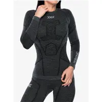 X-Bionic - Primeiras camadas mulher - Symbio Merino Shirt LS W Rhino Grey para Mulher - Uld - Tamanho M - Cinzento