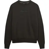 Superdry para mulher. W2012635A Moletom Script Brand preto (S), Casual, Algodão, Manga comprida