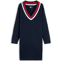 Tommy Hilfiger Vestido de malha navy / vermelho vivo / branco