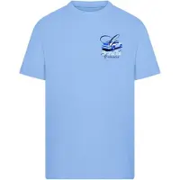 Mister tee Camisa 'Runs Better Than Your Playlist' azul / azul escuro / branco