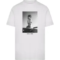Mister tee Camisa 'Fast & Free' cinzento claro / preto / branco