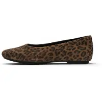 FitFlop para mulher. ADR-E76 Bailarinas de Pele Delicato Leopardo marrom (37), Plano, Serraje, Nenhum, Casual, Animal print