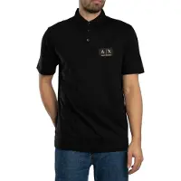Armani Exchange para homem. XM002232AF10364UC001 Pólo de algodão preto (L), Casual, Manga curta