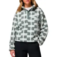 Columbia - Helvetia II Printed Cropped Half Snap Sedona Sage Geostack para Mulher - Nylon - Tamanho M - Cinzento