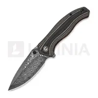 CIVIVI Navalha Vyrent Damascus, Black/Tan/Orange G-10