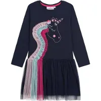 DANAMADE Vestido 'Blenda' navy / azul claro / cor-de-rosa / rosa escuro