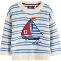 Next Pullover creme / azul real / laranja / vermelho