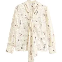 Next Blusa ecru / azul escuro / castanho / malva