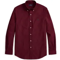 Ralph Lauren para homem. 710805564526 Camisa Oxford tingida de ajuste personalizado Borgonha (L), Casual, Grená, Algodão, Manga comprid