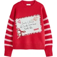 Next Pullover 'Santa Letter' rosa pastel / vermelho / branco
