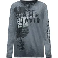 CAMP DAVID Camisa antracite / pedra / branco