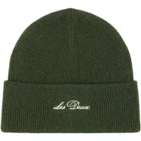 Les deux Gorros 'Signature' verde escuro / branco