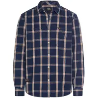 Camel active Camisa azul escuro / cinzento / laranja