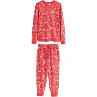 Next Pijama comprido 'Christmas' bege / vermelho