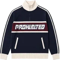 Prohibited Pullover azul / vermelho vinho / branco