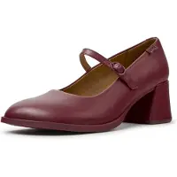 Camper para mulher. K201799-009 Sapatos de pele Kora bordô (40), Couro, 5 a 8cm, Fivela, Casual, Grená