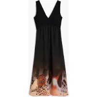 Desigual Vestido areia / lagosta / preto / branco