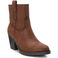 Refresh para mulher. 17148801-CAMEL Botins 171488 castanho -Altura do salto: 8cm (36), Marrom, 5 a 8cm, Zíper, Casual