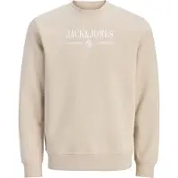 Jack & Jones Sweatshirt 'JORFREDERIKSBERG' taupe / branco