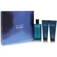 Davidoff Conjunto de presente Cool Water United Masculino Eau De Toilette 125 ml Bálsamo pós-barba 75 ml Gel de banho Água Fria e Água Fria 75 ml - 12