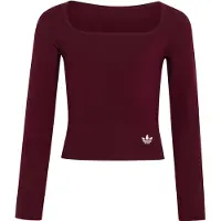 Adidas Camisola 'SLIM FRONT SQUARE COLLAR LONGSLEEVE' vermelho rubi