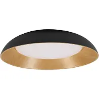 Osram Candeeiro de teto LED ORBIS ALVA, preta/decoração em madeira, Ø 51 cm
