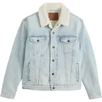 Levi's para homem. 16365-0347 Jaqueta Type 3 Sherpa Trucker azul claro (L), Casual, Algodão
