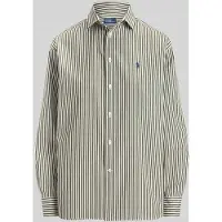 Ralph Lauren para mulher. 211910743516 Camisa de algodão com riscas Relaxed Fit verde (M), Casual, Manga comprida