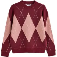 Next Pullover rosa escurecido / vermelho vinho / branco
