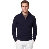 Barbour para homem. MKN0339 Camisola Essential Zip azul-marinho (XL), Casual, Lã