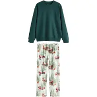 Next Pijama comprido creme / amarelo / verde escuro / vermelho