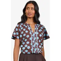 Love & roses Blusa azul claro / chocolate